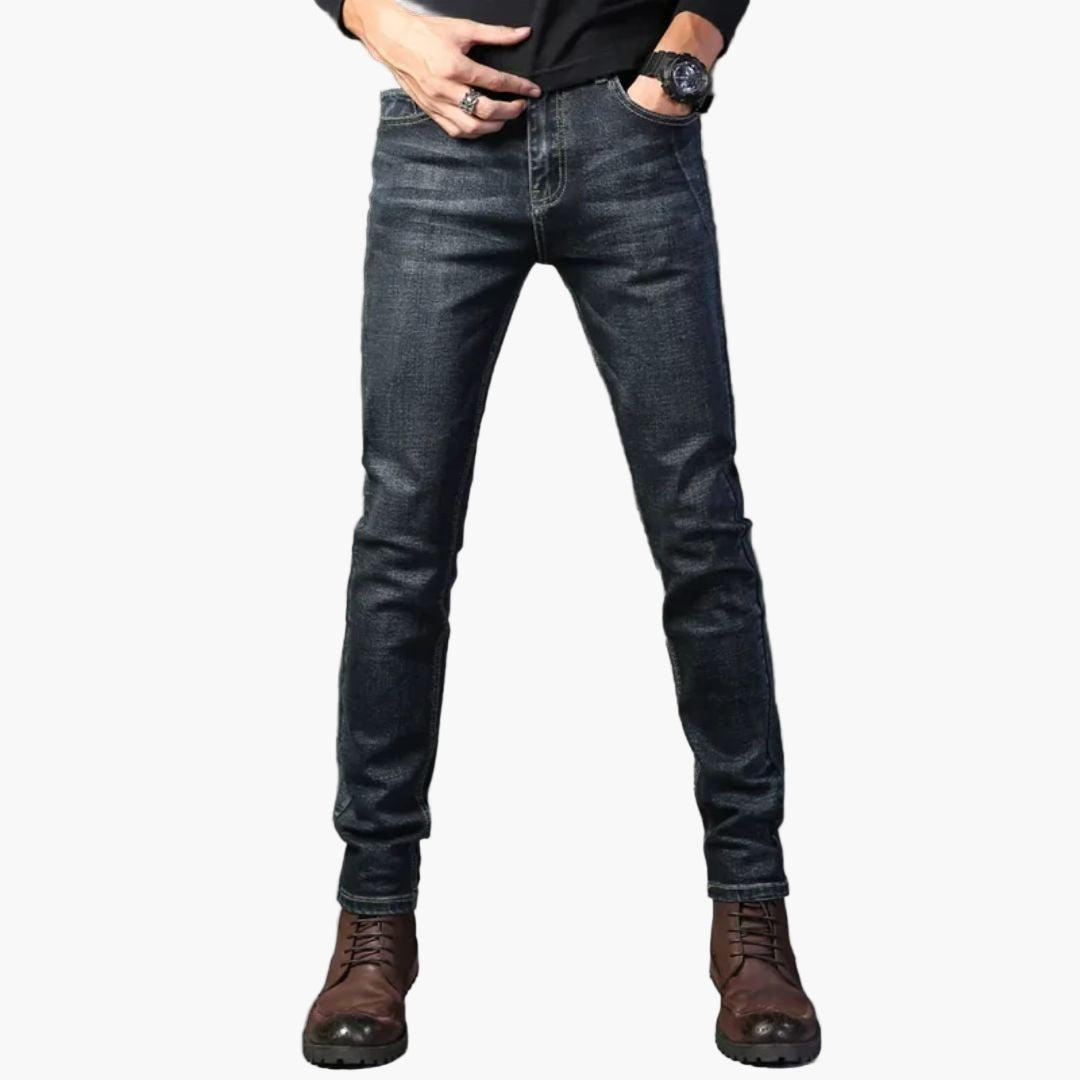 Herr Slim Fit Raka Jeans – Klassisk Stil och Flexibel Komfort