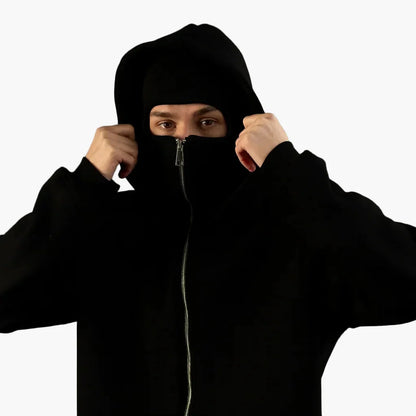 Herrar Urban Tech Hoodie med Integrerad Balaklava – Funktionell Streetwear för Aktiva