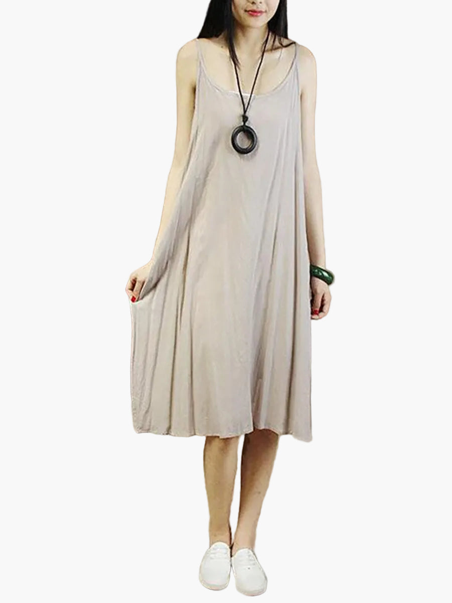 Dam Plus Size Sommarklänning med Spaghettiaxlar