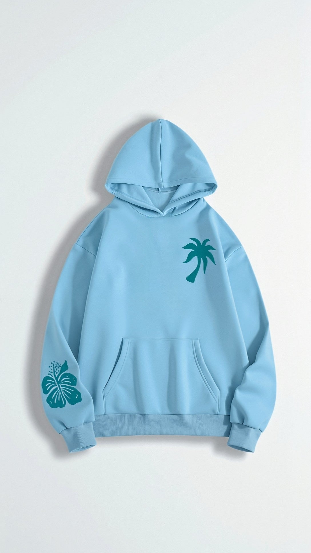 Dam Hoodie med tropiska broderier – Avslappnad streetwear för vardag och fritid
