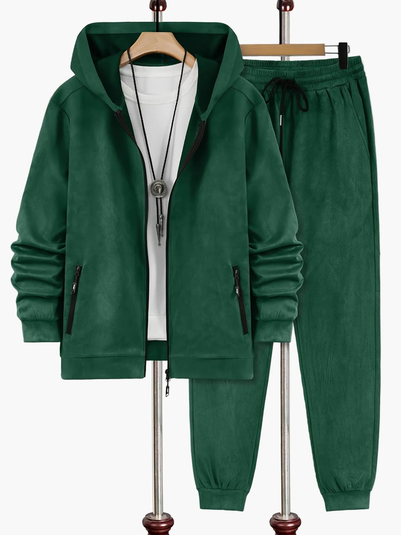Herr Träningsset med Huvtröja och Joggingbyxor – Sportig och Avslappnad Stil för Vardag och Fritid