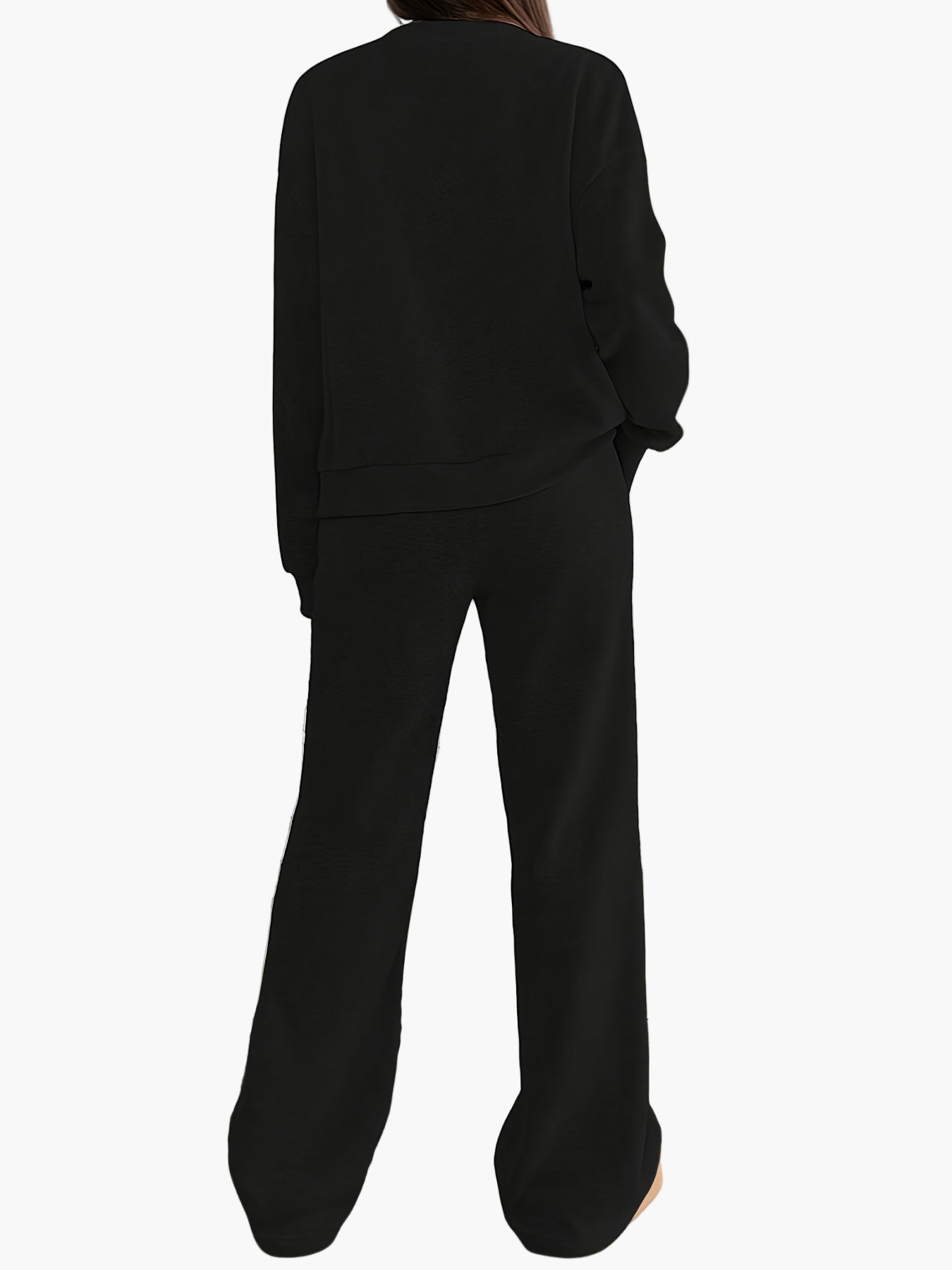 Dam Lounge-set med avslappnad passform och knäppning – Perfekt för hemmabruk och mysiga dagar