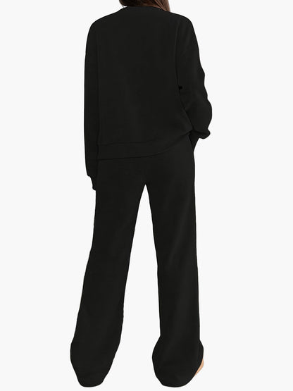 Dam Lounge-set med avslappnad passform och knäppning – Perfekt för hemmabruk och mysiga dagar