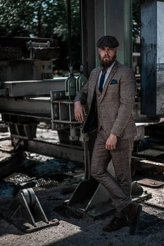 Herrkostym Tredelad Double Breasted – Klassisk Engelsk Stil för Bröllop och Fest