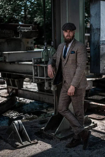 Herrkostym Tredelad Double Breasted – Klassisk Engelsk Stil för Bröllop och Fest