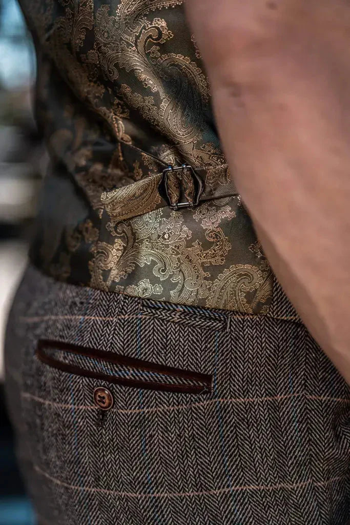 Herrkostym Tredelad Double Breasted – Klassisk Engelsk Stil för Bröllop och Fest