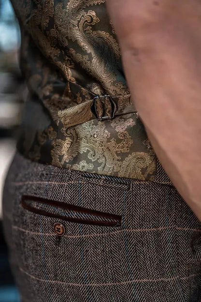 Herrkostym Tredelad Double Breasted – Klassisk Engelsk Stil för Bröllop och Fest