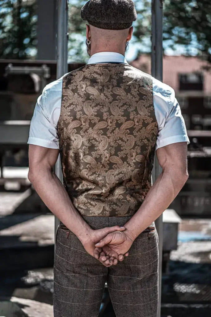 Herrkostym Tredelad Double Breasted – Klassisk Engelsk Stil för Bröllop och Fest