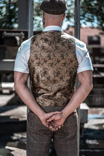 Herrkostym Tredelad Double Breasted – Klassisk Engelsk Stil för Bröllop och Fest