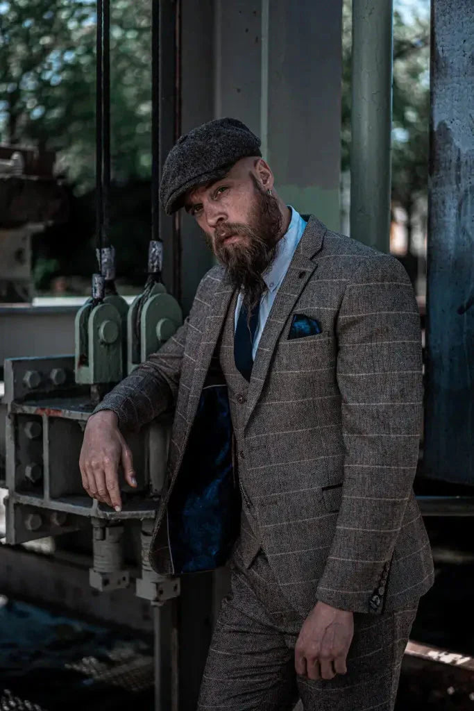 Herrkostym Tredelad Double Breasted – Klassisk Engelsk Stil för Bröllop och Fest