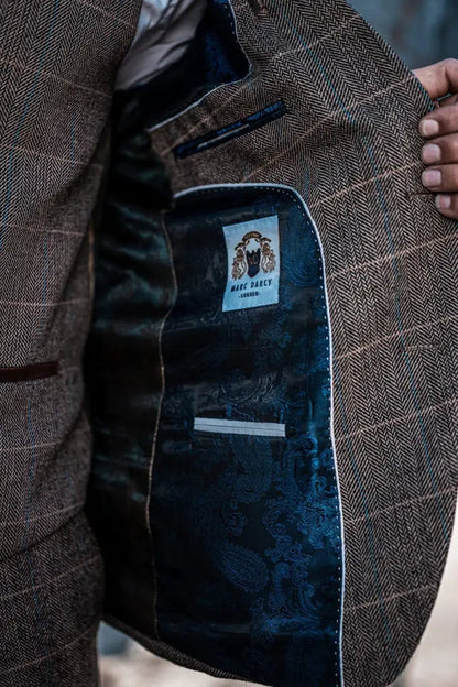 Herrkostym Tredelad Double Breasted – Klassisk Engelsk Stil för Bröllop och Fest