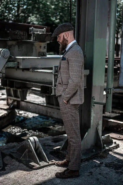 Herrkostym Tredelad Double Breasted – Klassisk Engelsk Stil för Bröllop och Fest