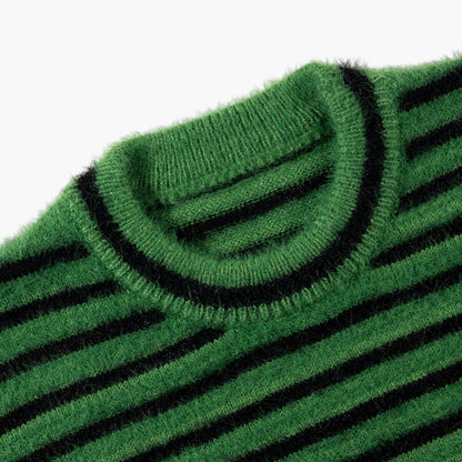 Herr Streetwear Randig Stickad Oversized Tröja – Perfekt för Höst och Vinter