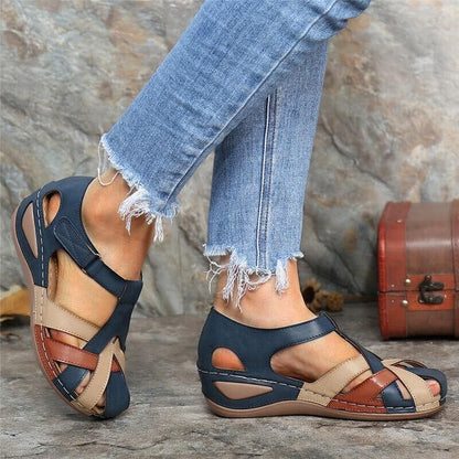 Shannon – Vattentåliga Sommar Sandaler med Blandad Färgdesign och Klack