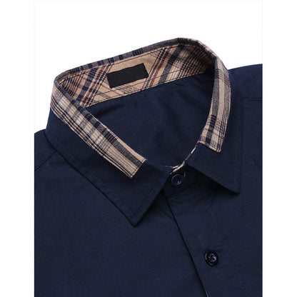 Herrskjorta Slim Fit Business Casual med Rutiga Detaljer – Långärmad, Modern Stil