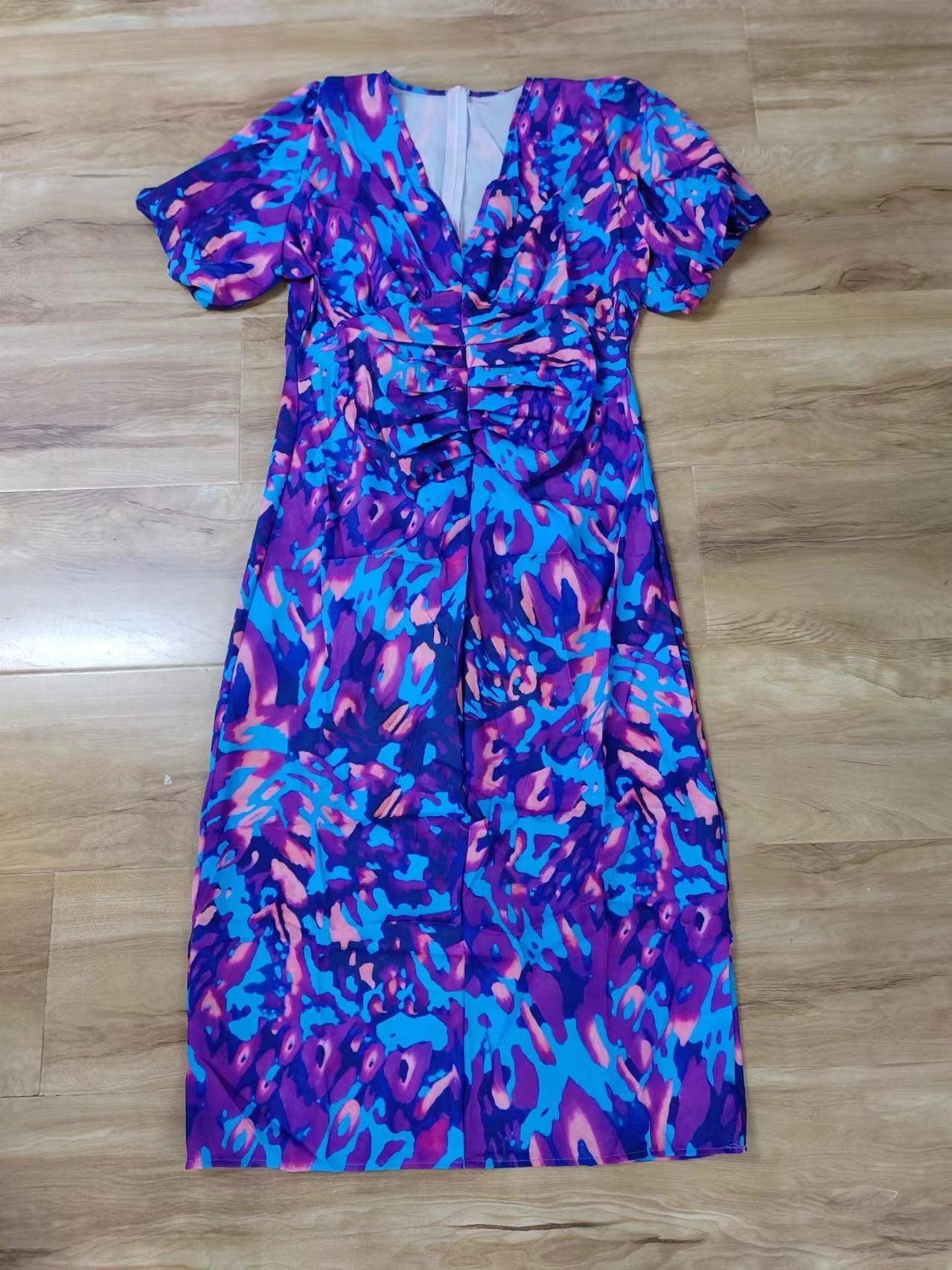 Damklänning Elegant Fest Puffärm Midilång – Perfekt för Sommar och Evenemang