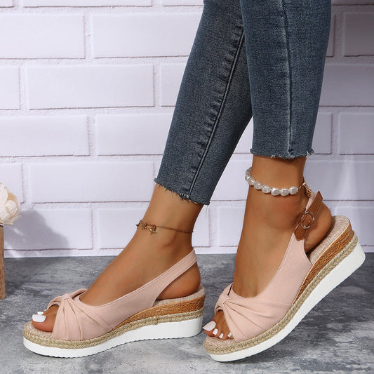 Denise – Sandaler med Båge i Hampa Rep och Wedge