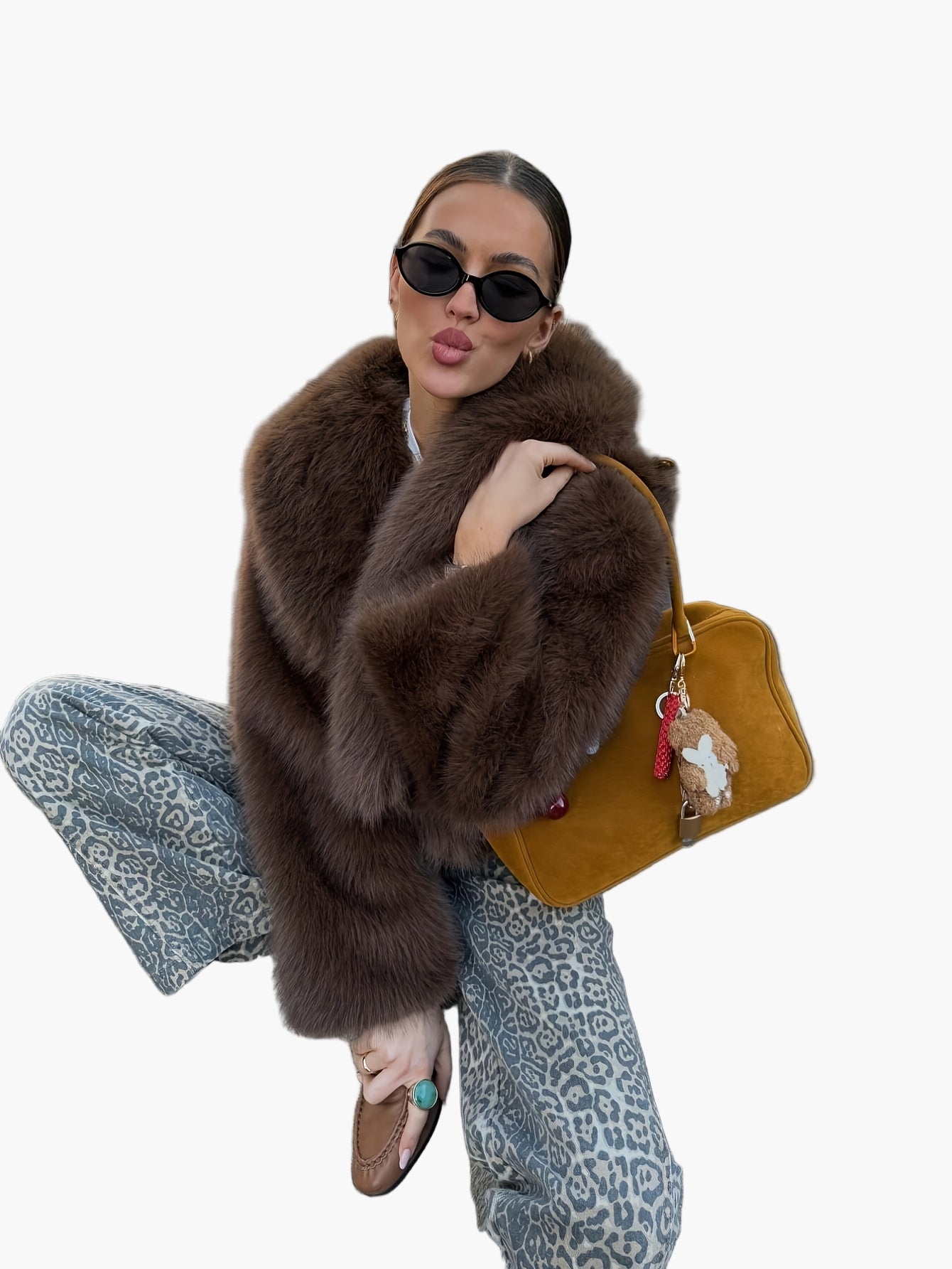 Dam Kort Fuskpälsjacka Chic Weekend Vinterjacka