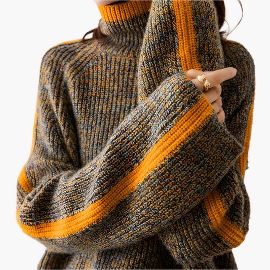 Damtröja – Stickad Polotröja med Modern Oversize-stil för Vinter och Avslappnade Tillfällen