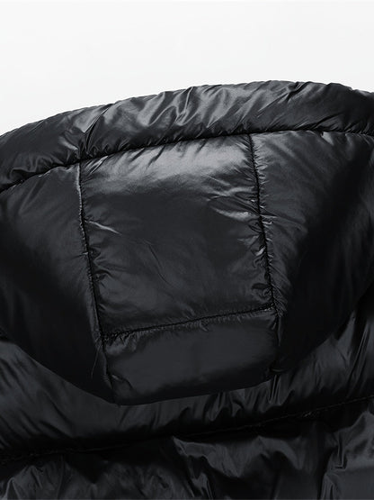 Herr Vinterjacka Puffer med Huva – Urban Stil och Värme för Kallt Väder