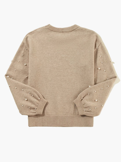 Damtröja med pärldetaljer – elegant vardagsstil och mysig passform