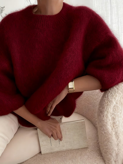 Damtröja Elegant Långärmad Oversize Stickad Höst/Vinter – Avslappnad Stil