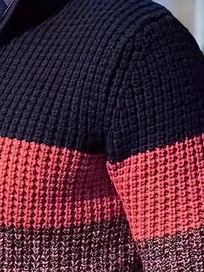 Herrtröja stickad med dragkedja – stilren och modern pullover för vuxna