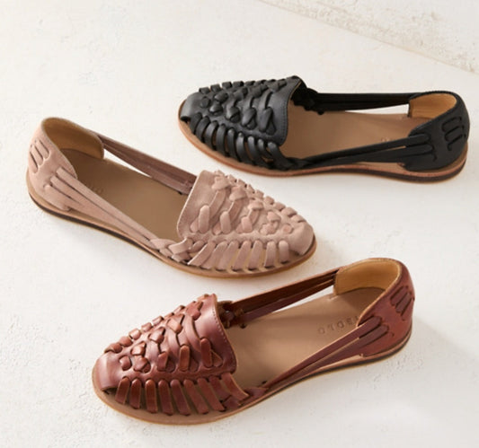 Damers casual flätade loafers i PU-läder – perfekt för vardagsbruk och komfort