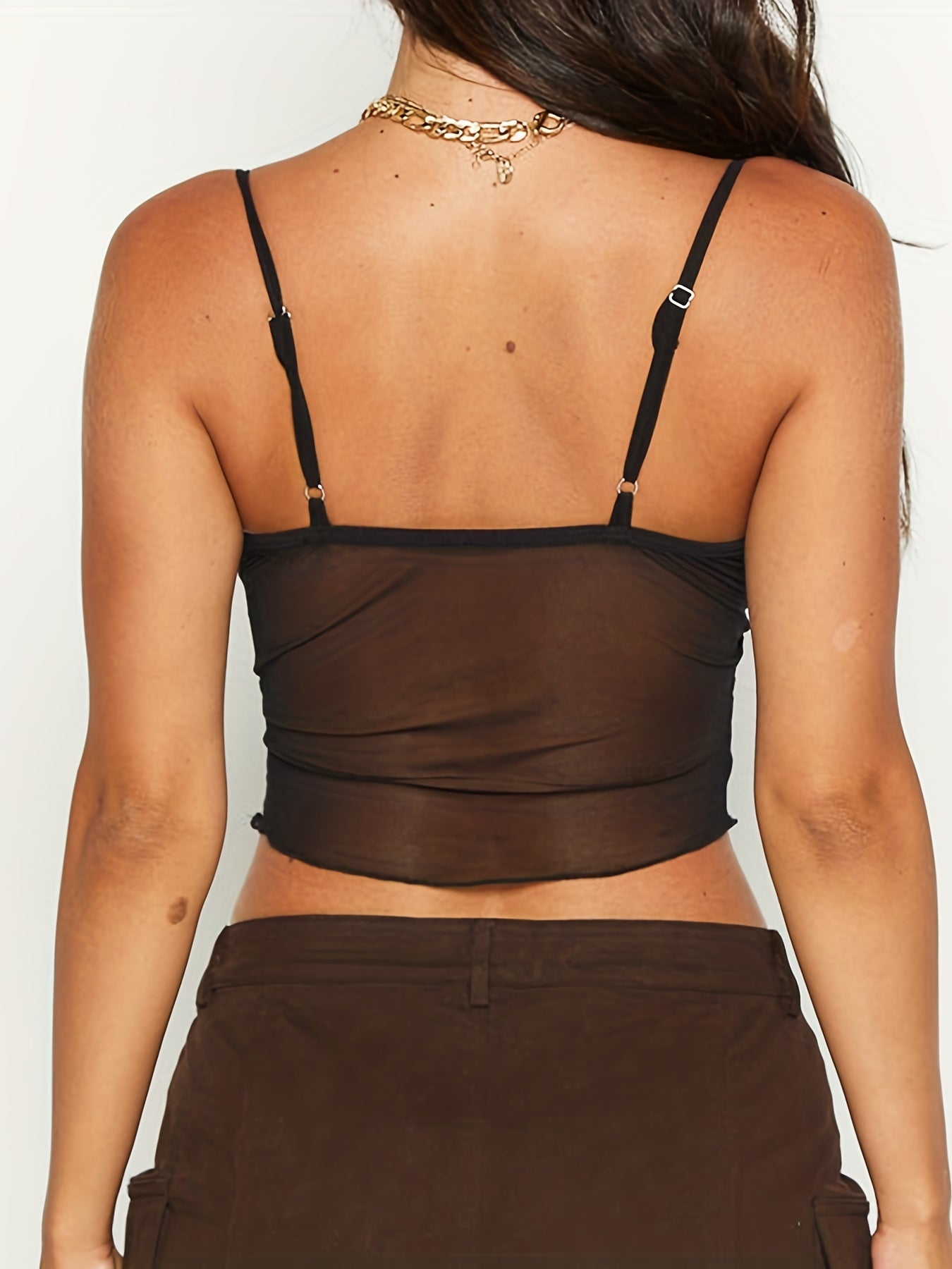 Dam Crop Top med Spaghettiband och Knytning – Modern Feststil