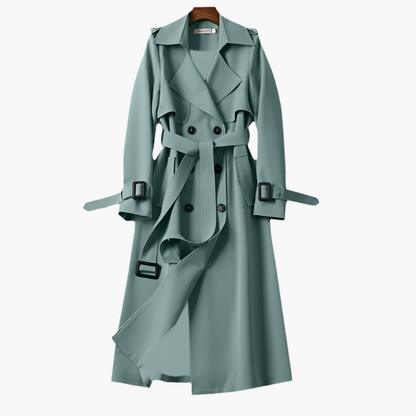 Dam Klassisk Lång Trenchcoat – Elegant Ytterplagg för Vardag och Fest