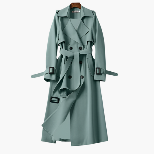 Dam Klassisk Lång Trenchcoat – Elegant Ytterplagg för Vardag och Fest