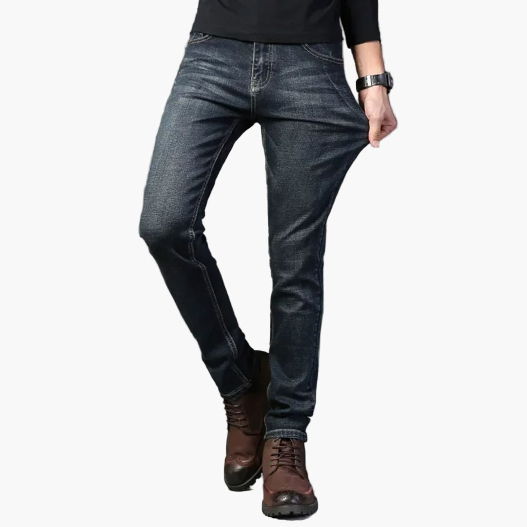 Herr Slim Fit Raka Jeans – Klassisk Stil och Flexibel Komfort
