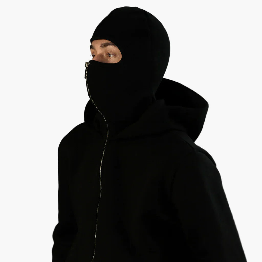 Herrar Urban Tech Hoodie med Integrerad Balaklava – Funktionell Streetwear för Aktiva
