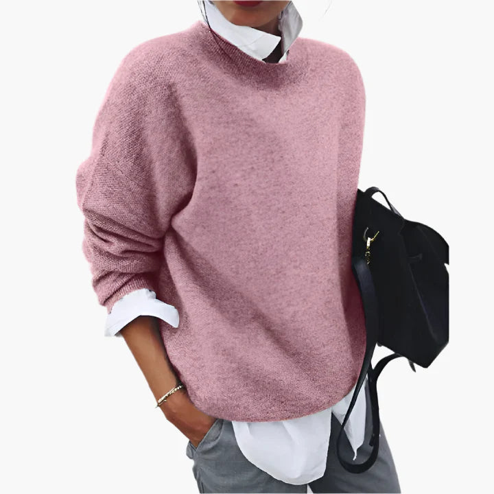 Damtröja i avslappnad stil – Elegant och modern stickad pullover för vardag och arbete