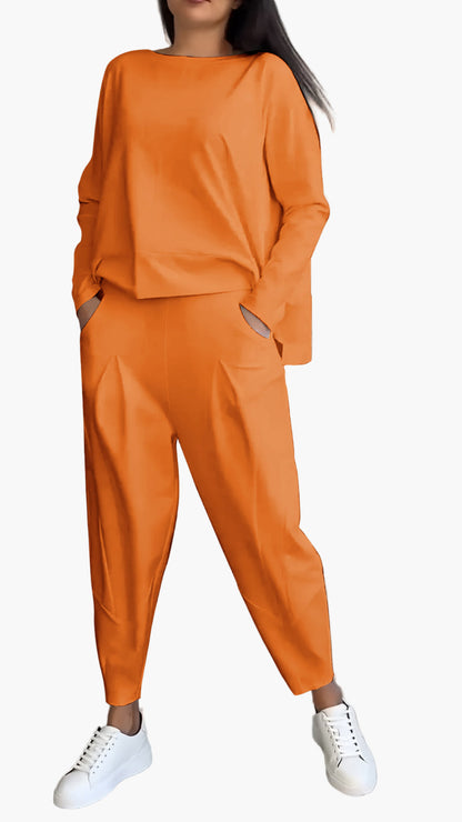 Damers avslappnade tvådelat set – trendigt och bekvämt loungewear för vardag och fritid