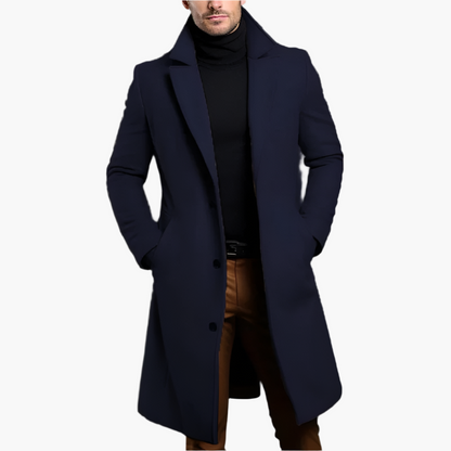 Herr Elegant Klassisk Kappa – Stilren Lång Kappa för Vardags- och Festbruk