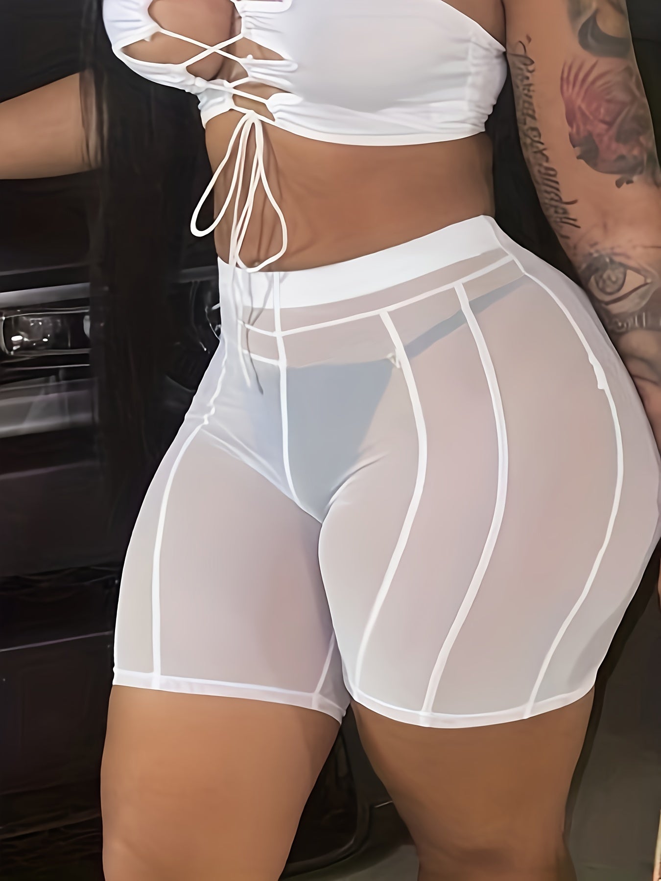 Damers trendiga cykelshorts för strand och festival – modern, figurnära design