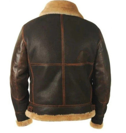 Herr Vintage Pilotjacka i Shearling Stil – Varmt och Tidlöst Ytterplagg för Vinter och Höst