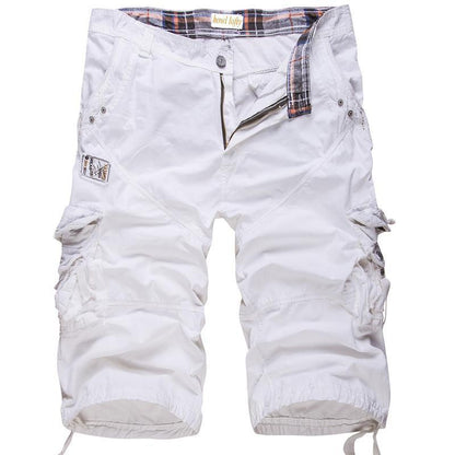 Herr Cargo Shorts Militärstil med Flera Fickor – Perfekta för Vardag och Äventyr