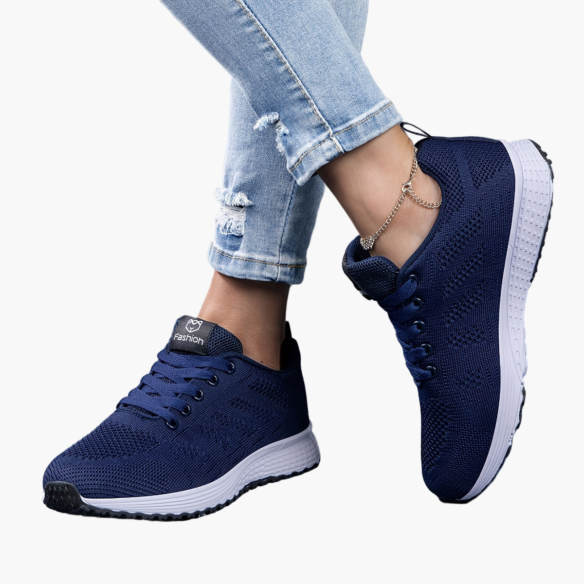 Dam Sneakers Sportstil Lättvikts Komfortskor för Träning och Vardag