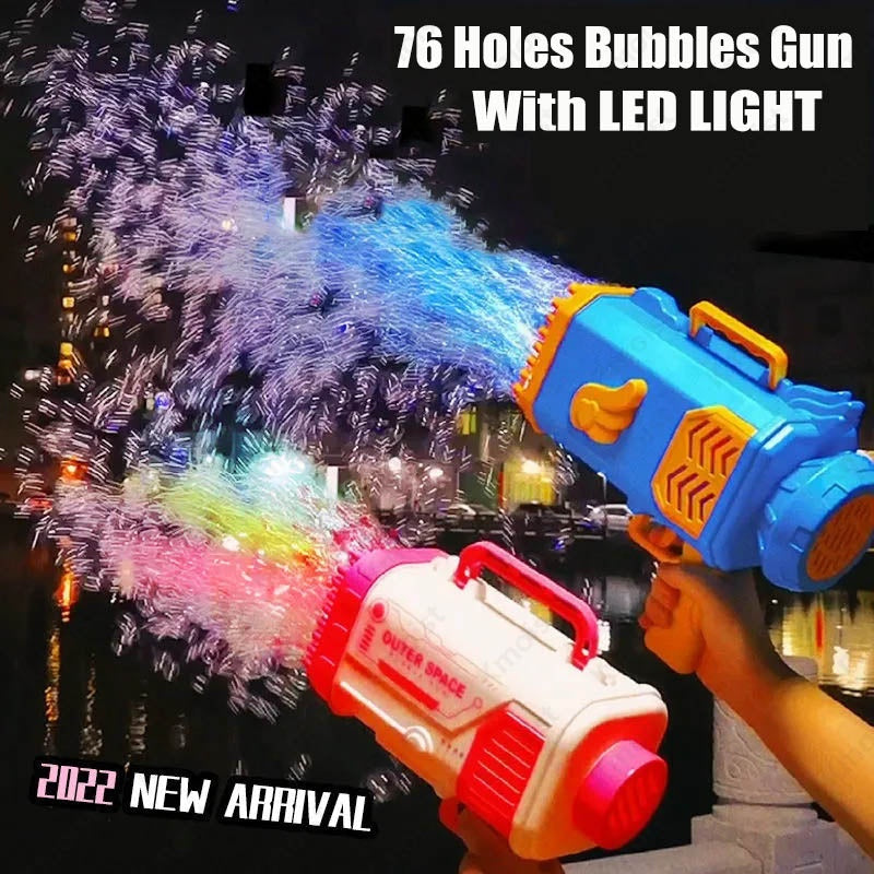 Bazooka Bubble Gun – Elektrisk Bubbelmaskin för Barn och Familj, 69 Hål, Leksak för Utomhus och Inomhuslek