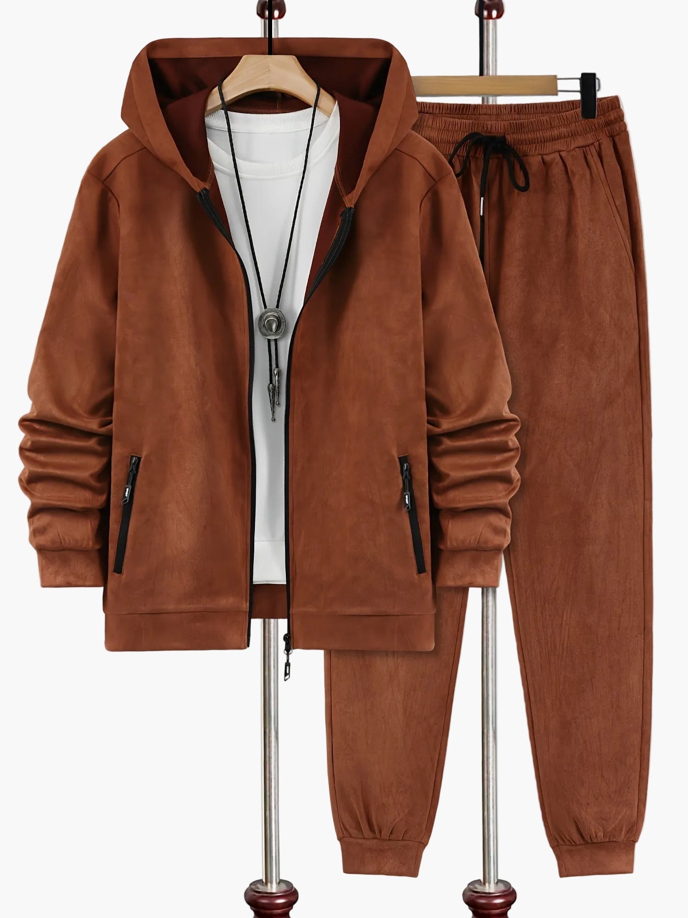 Herr Träningsset med Huvtröja och Joggingbyxor – Sportig och Avslappnad Stil för Vardag och Fritid