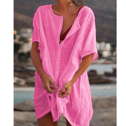 Dam Kaftan Strandtunika – Avslappnad Sommarstil och Bekväm Passform