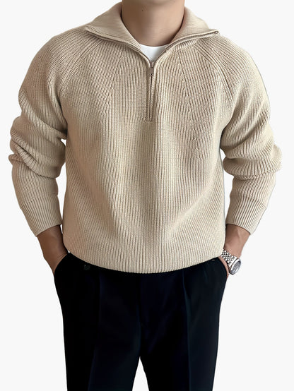 Herrtröja med dragkedja och avslappnad stil – Perfekt för vardagsbruk och höst/vinter