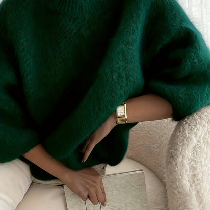 Damtröja Elegant Långärmad Oversize Stickad Höst/Vinter – Avslappnad Stil