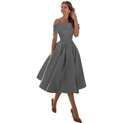 Charlotte – Casual Strapless Satin Festklänning