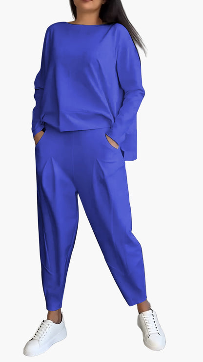 Damers avslappnade tvådelat set – trendigt och bekvämt loungewear för vardag och fritid
