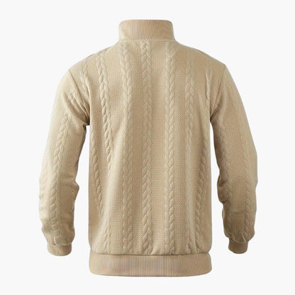 Herr Half-Zip Stickad Tröja – Klassisk Varm och Stilren Pullover för Vardag och Fritid