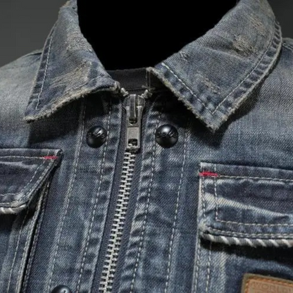 Herr Jeansjacka Klassisk Stil – Tidlös Denimjacka för Vardag och Fritid