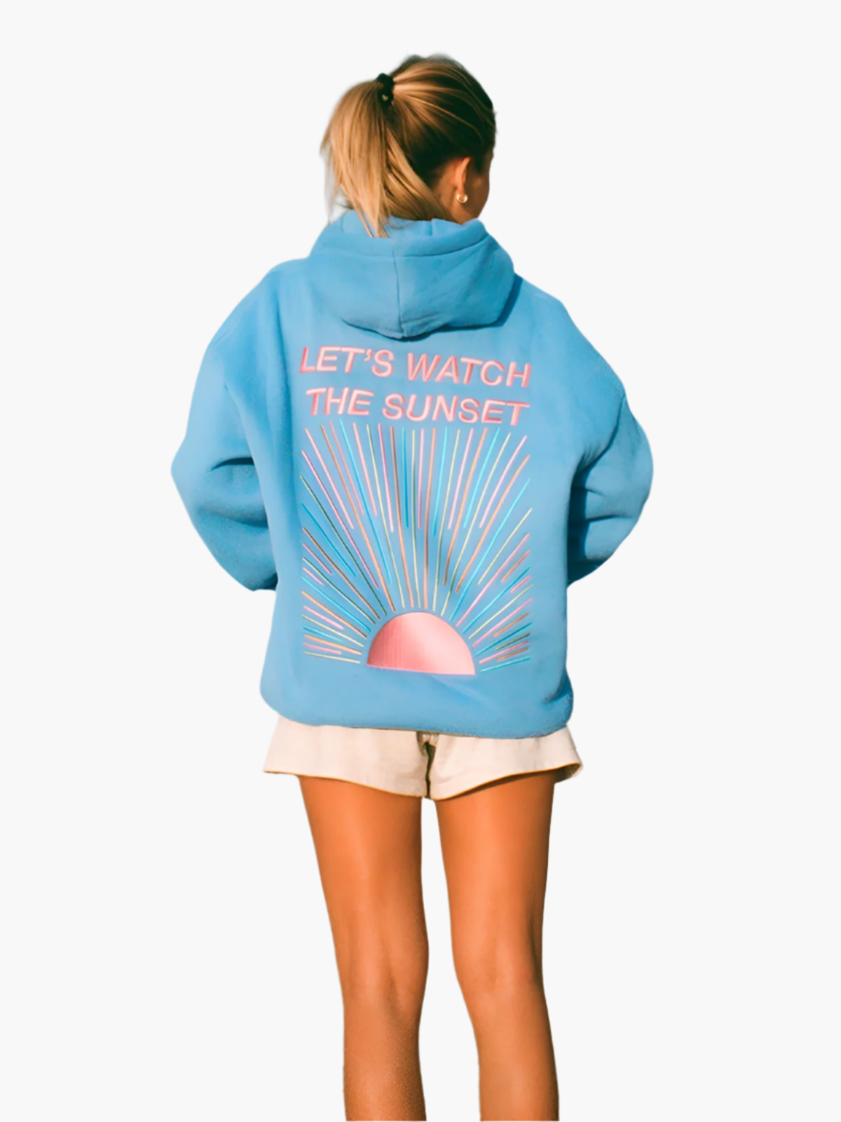Ruby – Oversize Damhoodie med Solnedgångsprint